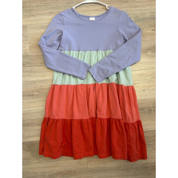 Hanna Andersson Other - Hanna Andersson Girls Tiered Colorblock Dress Purple Green Red Cotton Sz 10 140